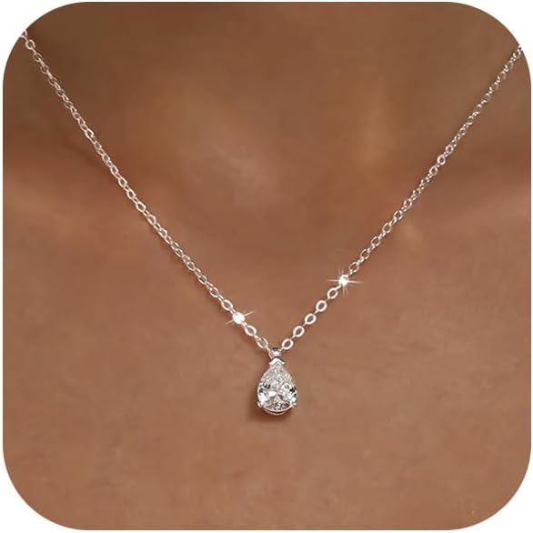 Gold Necklace for Women 14K Gold Plated Dainty Pendant Chain Puffy Heart Italian Horn Radiant Sun Compass Teardrop Bow Charm Trendy Jewelry ft