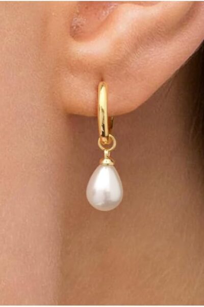 Gold Pearl Dangle Earrings for Women, 14K Gold Plated Small Pearl Drop  Earrings, Hypoallergenic Dainty Gold Earrings Wedding Jewelry fts for Women Trendy