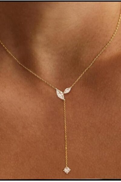 Gold Necklace for Women - Dainty Long  Necklace 14K Gold Plated Clover Star Teardrop  Y Shaped Drop Necklaces Cute Long Necklaces for Women Trendy Prom Formal Women Jewelry