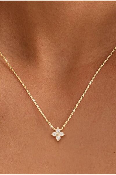 Birthstone Gold Necklaces for Women Dainty Non Tarnish 14K Gold Plated Diamond Necklace Cubic Zirco Pendant Necklaces Women Gold Trendy Jewelry Bridesmaid Birthday Christmas Mothers Day fts