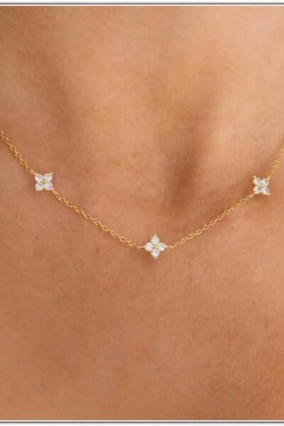 Dainty Silver Gold Necklaces for Women Cute   Simulated Diamond Necklace Simple Layering  Necklace Trendy Jewelry fts
