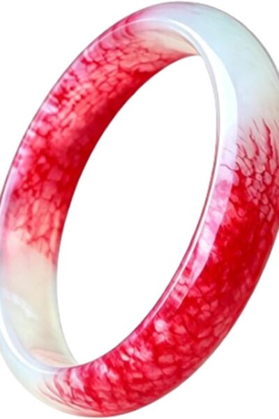 Natural Jade Bracelet for Women, Hand Carved Pure Jade Chicken Bloodstone Bangle Bracelet, Fashion Accessories fts