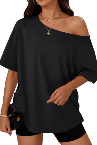 Women Off the Shoulder Tops Oversized Summer Spring T-Shirts