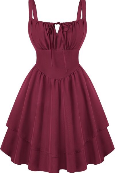 Corset Mini Dress for Women Teens Summer Ruffle Sundress Graduation Homecoming Dresses