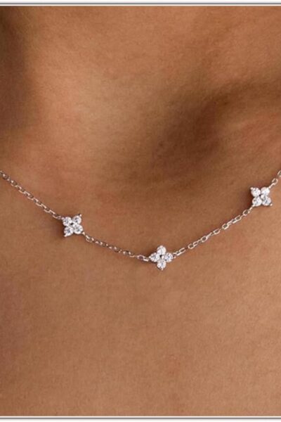 Dainty Silver Gold Necklaces for Women Cute   Simulated Diamond Necklace Simple Layering  Necklace Trendy Jewelry fts