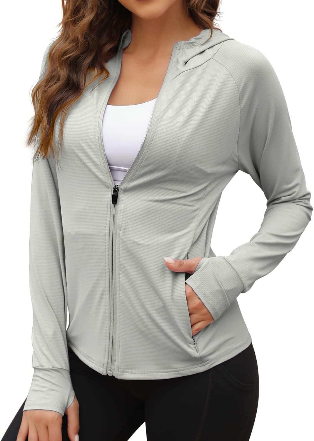 Women UPF 50+ Sun Protection Jacket Hoodie Sun Shirts Hiking Running Athletic Shirt