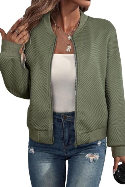 Women Coat Casual Stand Collar Zip Up Lightweight Fall Fashion Jackets Outfits with Pockets